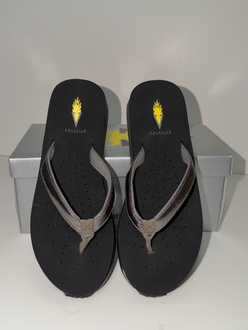Volatile women's platform wedge thong sandals
